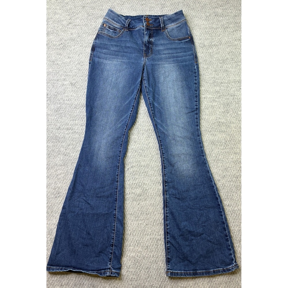 Maurices Everflex High Rise Curvy Flare Jeans Womens 6 Regular Dark Wash Stretch